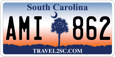 SC license plate AMI862