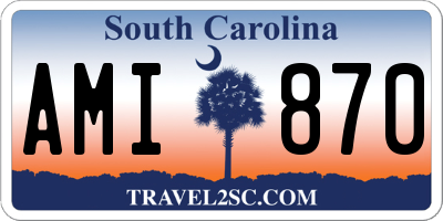 SC license plate AMI870