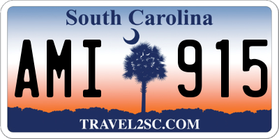 SC license plate AMI915