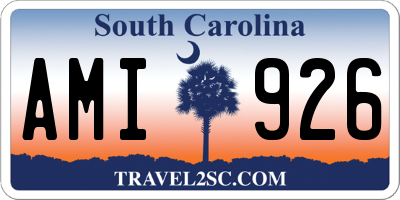 SC license plate AMI926