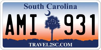 SC license plate AMI931