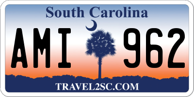SC license plate AMI962