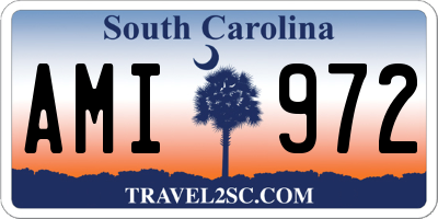 SC license plate AMI972