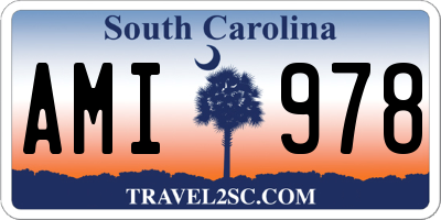 SC license plate AMI978