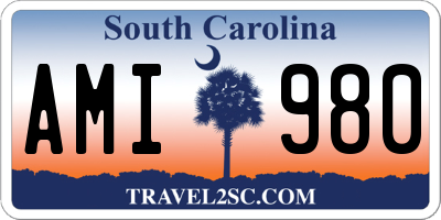 SC license plate AMI980