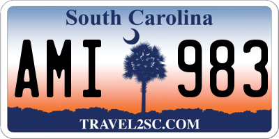 SC license plate AMI983