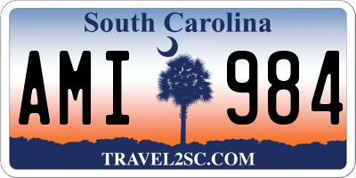 SC license plate AMI984