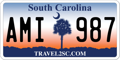 SC license plate AMI987