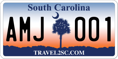 SC license plate AMJ001