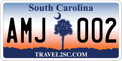 SC license plate AMJ002