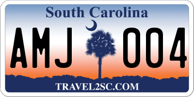 SC license plate AMJ004