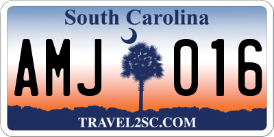 SC license plate AMJ016