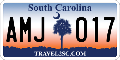 SC license plate AMJ017