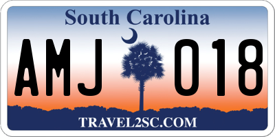 SC license plate AMJ018