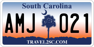 SC license plate AMJ021