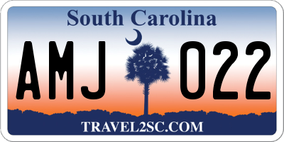 SC license plate AMJ022