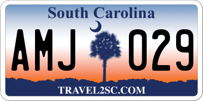 SC license plate AMJ029