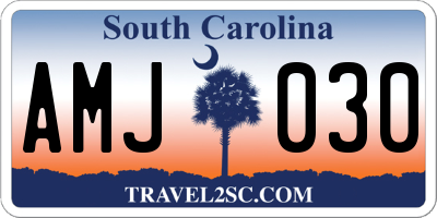 SC license plate AMJ030