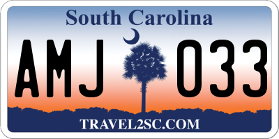 SC license plate AMJ033