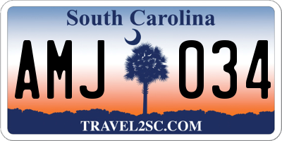 SC license plate AMJ034