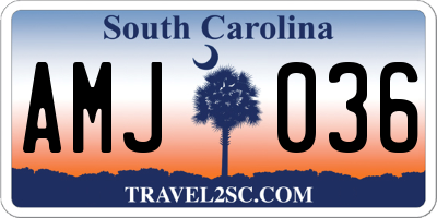 SC license plate AMJ036
