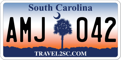 SC license plate AMJ042