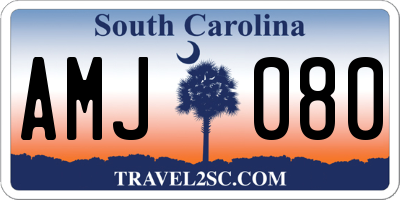 SC license plate AMJ080