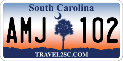 SC license plate AMJ102