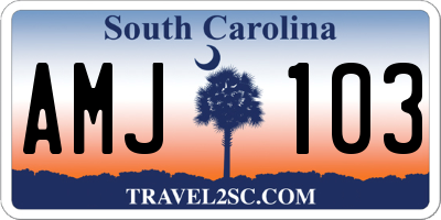 SC license plate AMJ103