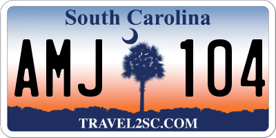 SC license plate AMJ104