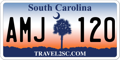 SC license plate AMJ120
