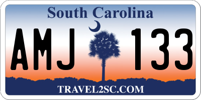 SC license plate AMJ133