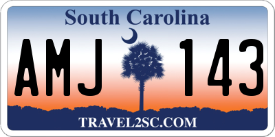 SC license plate AMJ143