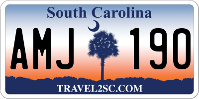 SC license plate AMJ190
