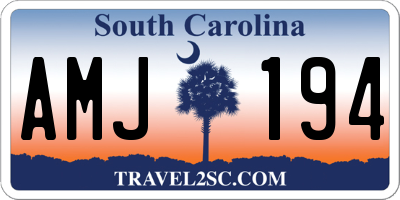 SC license plate AMJ194