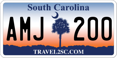 SC license plate AMJ200