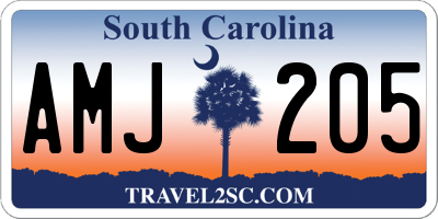 SC license plate AMJ205