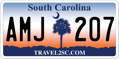 SC license plate AMJ207