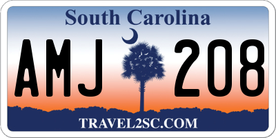 SC license plate AMJ208