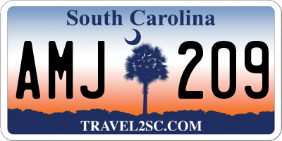 SC license plate AMJ209