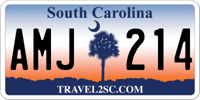SC license plate AMJ214