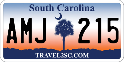 SC license plate AMJ215