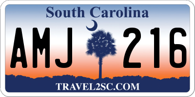 SC license plate AMJ216