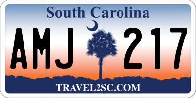 SC license plate AMJ217