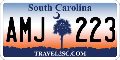 SC license plate AMJ223