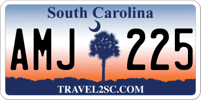 SC license plate AMJ225