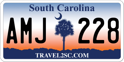 SC license plate AMJ228
