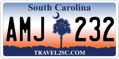 SC license plate AMJ232