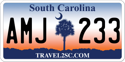 SC license plate AMJ233