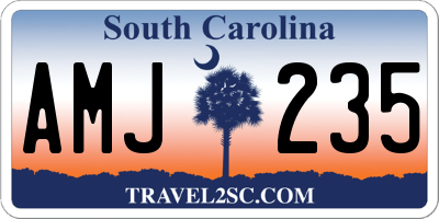 SC license plate AMJ235
